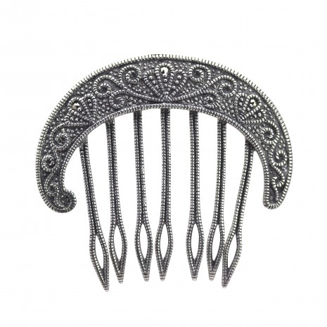 Silver Marcasite Arch Hair Comb